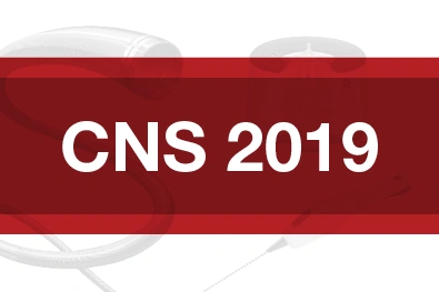RED Rectangle with text " CNS 2019"