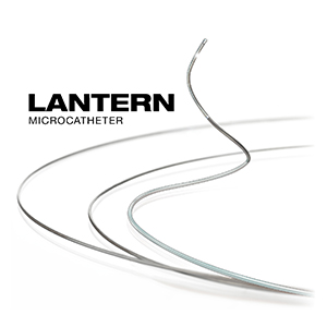 Image of LANTERN Delivery Microcatheter with test reading LANTERN Microcatheter