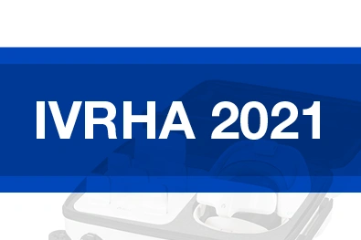 blue rectangle with text "IVRHA 2021"