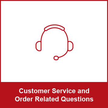 Icon of a headset microphone with text reading "Customer Service and Order Related Questions"