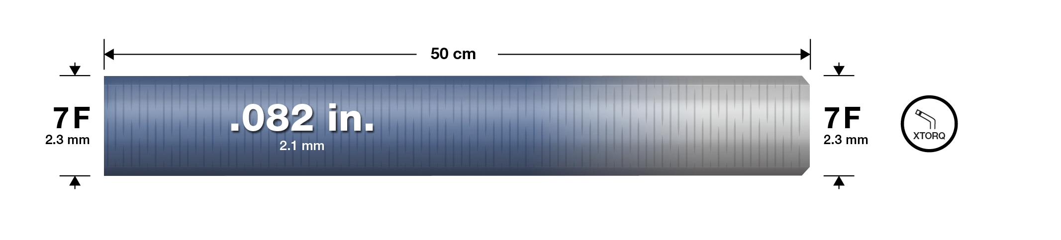 CAT7D Illustration of lengths, widths and specifications listed above