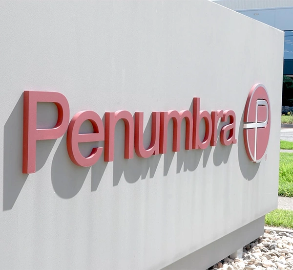 Outdoor sign with Penumbra P Logo
