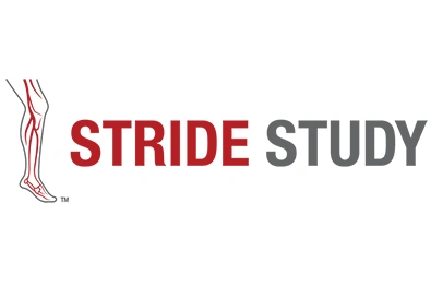 Logo for Stride Study that has veins in a leg with text "STRIDE STUDY"
