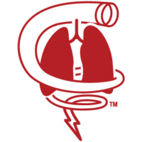 logo of lungs wrapped by a catheter