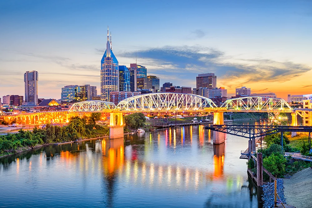 Stock photo of Nashville skyline and river