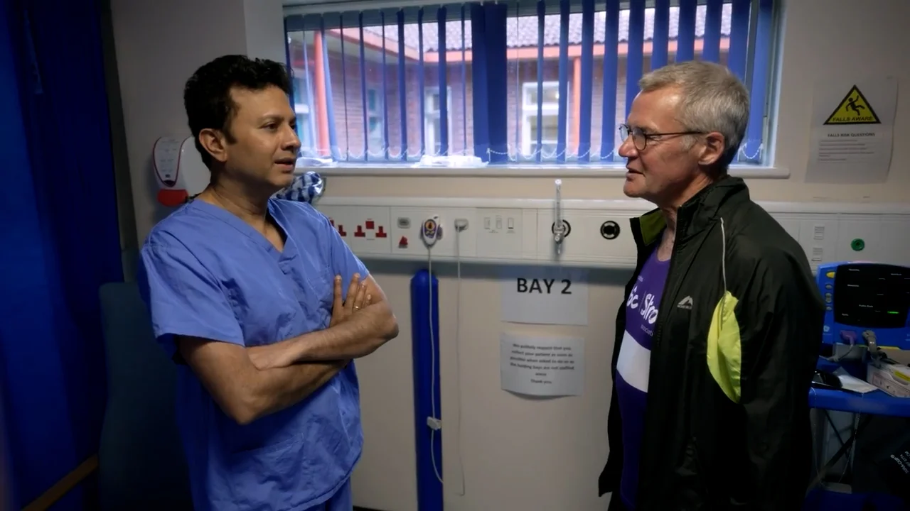 Stroke patient, Peter, with his doctor