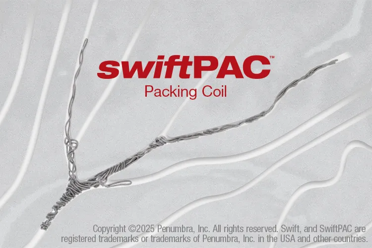 Image of SwiftPAC coils used in an embolization procedure.