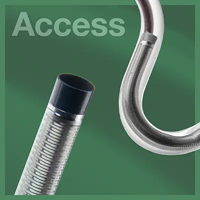 bmx81 access catheter shown close up on a green square background with text that reads "Access"