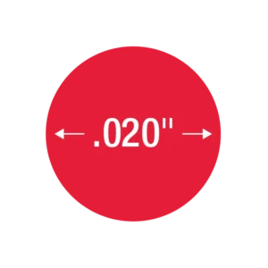 Diameter .020" on Red Circle
