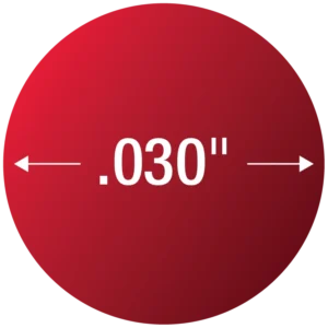 Diameter .030" on Red Circle