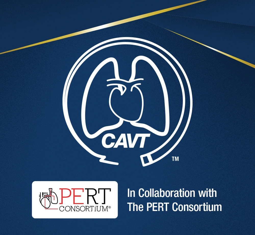 heart and lungs logo encircled by a catheter with the text 