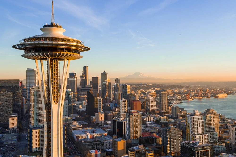 Seattle Skyline at Sunset with Space needle