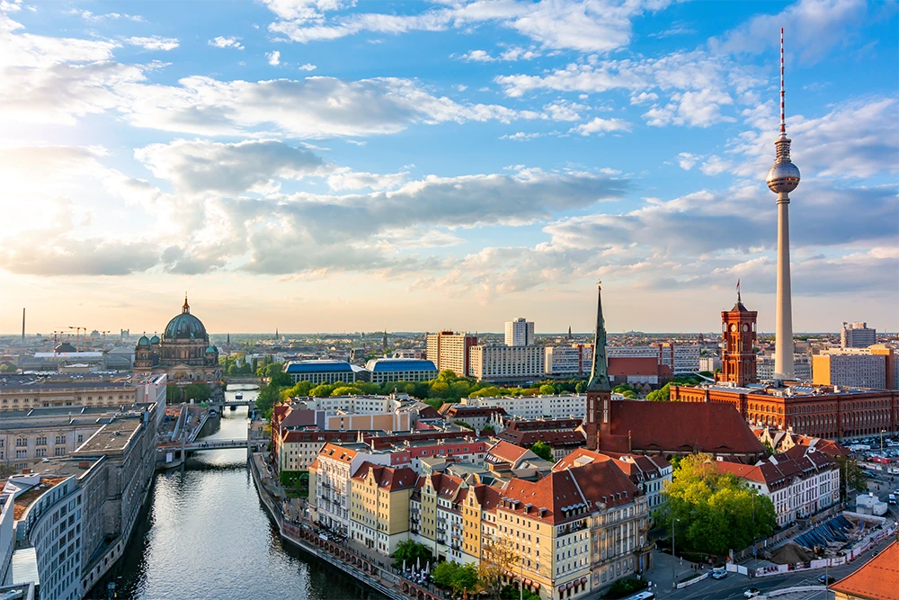 image of Berlin cityscape with Berlin cathedral and Television tower, Germany