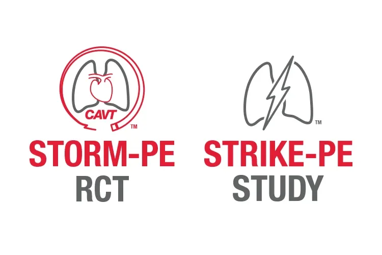 heart and lung imagary with the text Storm PE RCT and Strike PE Study