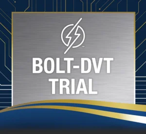 BOLT-DVT, a recent prospective, multicenter Investigational Device Exemption (IDE) trial, demonstrated first-line use of computer assisted vacuum thrombectomy (CAVT) for DVT is safe and effective Bolt DVT Trial logo